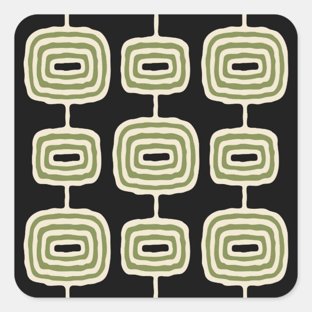 Atomic Rings Abstract Pattern Square Sticker (Front)