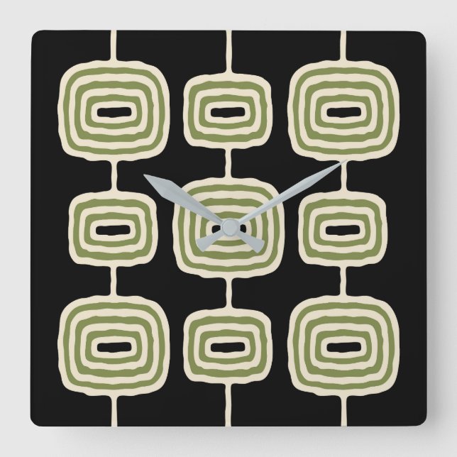 Atomic Rings Abstract Pattern Square Wall Clock (Front)