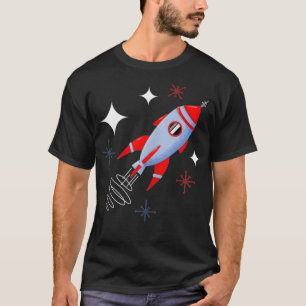 Atomic Rocket Retro Mid Century Modern Futuristic T-Shirt