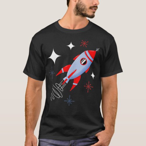 Atomic Rocket Retro Mid Century Modern Futuristic  T_Shirt