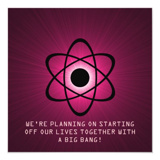 Atomic Save the Date Invite, Fuchsia Card