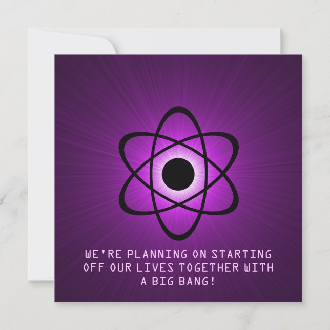 Atomic Save the Date Invite, Purple (Front)
