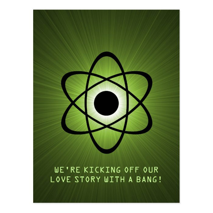 Atomic Save the Date Postcard, Green