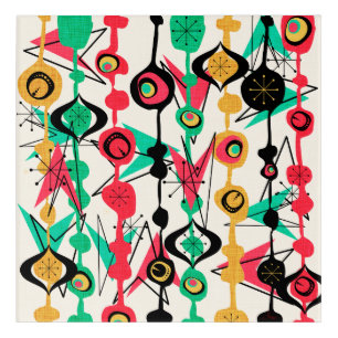 Atomic Shapes Mid Century Modern Style Acrylic Print