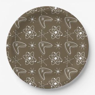 Atomic Shapes MidCentury Modern Christmas MCM    Paper Plates