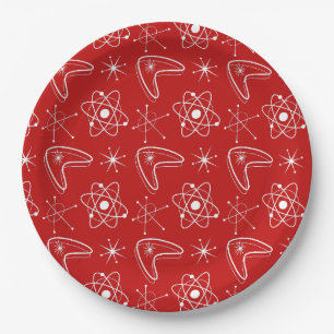 Atomic Shapes MidCentury Modern Christmas MCM Paper Plates