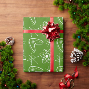 Atomic Shapes MidCentury Modern Christmas MCM  Wrapping Paper