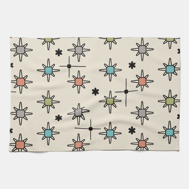 Atomic Sky Starbursts Multicolored Kitchen Towel (Horizontal)
