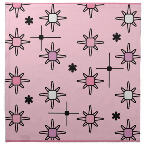 Atomic Sky Starbursts Pink Cloth Napkin