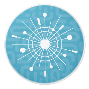 Atomic Snowflake Starburst Sputnik MCM midcentury Ceramic Knob