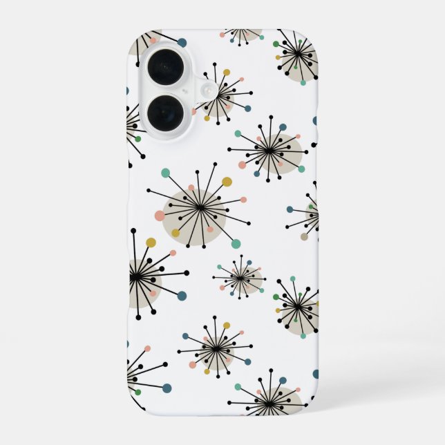 Atomic Space Age Starburst Mid-Century Modern iPhone Case (Back)