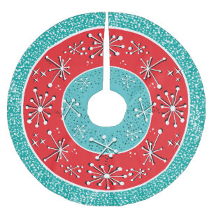 Atomic Sputnik Mid Century Modern Brushed Polyester Tree Skirt