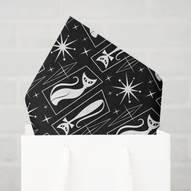 Atomic Star Cat MidCentury Modern Christmas MCM  T Tissue Paper (Gift Bag)