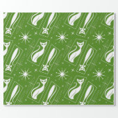 Atomic Star Cat MidCentury Modern Christmas MCM Wrapping Paper (Flat)