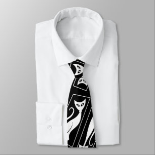 Atomic Star Cool Cat MidCentury Modern MCM  MOD Neck Tie