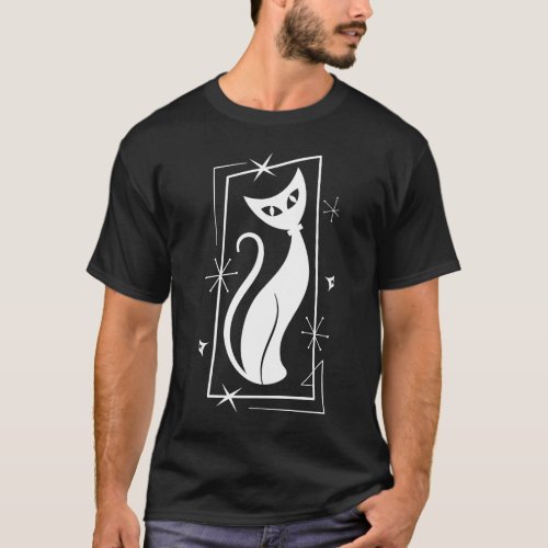 Atomic Star Cool Cat MidCentury Modern MCM  MOD T_Shirt