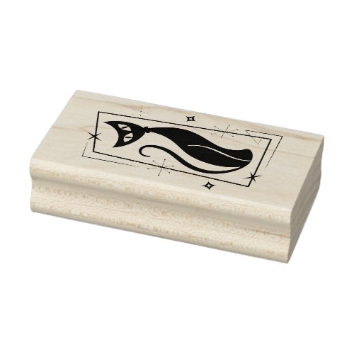 Atomic Star Cool Cat MidCentury Modern MOD MCM Rubber Stamp