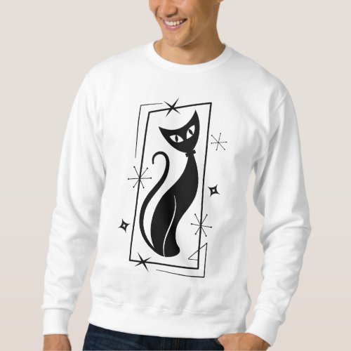 Atomic Star Cool Cat MidCentury Modern MOD MCM Sweatshirt