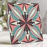 Atomic Starburst Design in Turquoise and Coral Ceramic Tile<br><div class="desc">Capture the essence of the Atomic Age with this sleek tile design featuring jet-age starbursts, swirling atomic rings, and space-age motifs. The vibrant color palette of pastel turquoise, coral red, and charcoal gray creates a bold and dynamic look, perfect for mid-century modern and retro-inspired spaces. Ideal for backsplashes, accent walls,...</div>