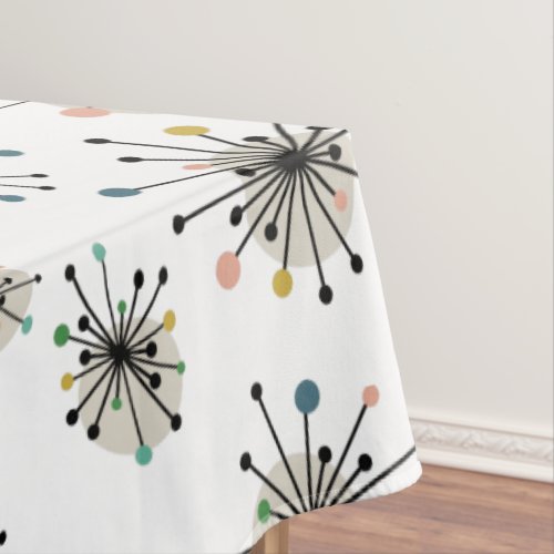 Atomic Starburst Mid Century Modern Retro Pattern Tablecloth