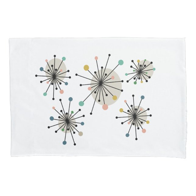 Atomic Starburst Mid Century Space Age Pillow Case (Front)