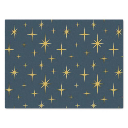 Atomic Starburst Navy Mustard Tissue Paper