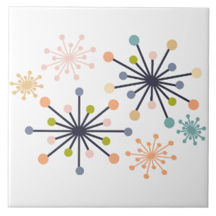 Atomic Starburst Pastels Ceramic Tile