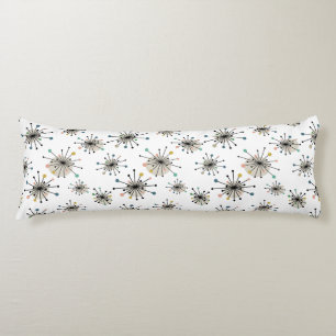 Atomic Starburst Pattern Mid-century Body Pillow