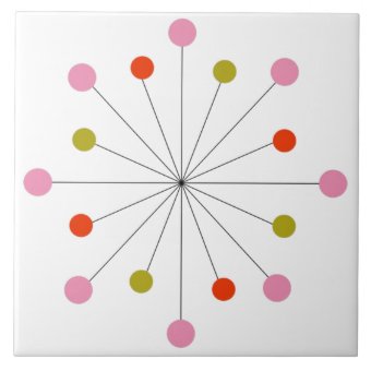 Atomic Starburst Retro Ceramic Tile | Zazzle