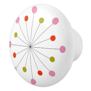 Atomic Starburst Retro  Ceramic Tile Knob