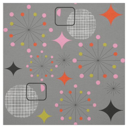 Atomic Starburst Retro Design Fabric