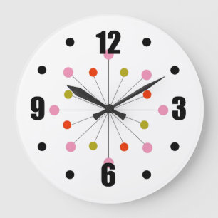 Atomic Starburst Retro Design Large Clock