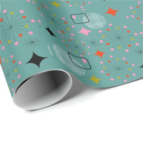 Atomic Starburst Retro Design Wrapping Paper