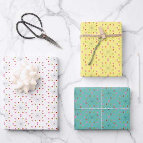 Atomic Starburst Retro Design Wrapping Paper Sheets