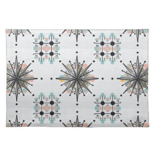 Atomic Starburst Retro Mid Century Modern Cloth Placemat