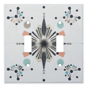 Atomic Starburst Retro Mid Century Modern Light Switch Cover