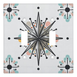 Atomic Starburst Retro Mid Century Modern Light Switch Cover