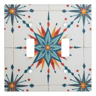Atomic Starburst Retro Mid Century Modern Light Switch Cover