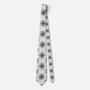 Atomic Starburst Retro Mid Century Modern Neck Tie