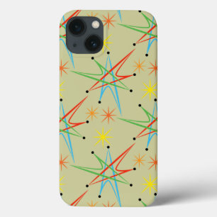 Atomic Starburst Retro Multicolored Pattern iPhone 13 Case
