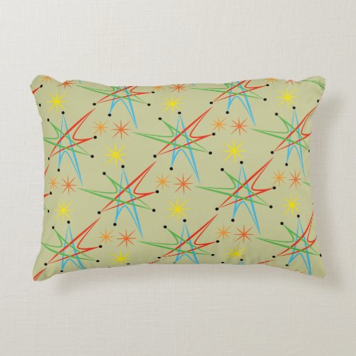 Atomic Starburst Retro Multicolored Pattern Decorative Pillow