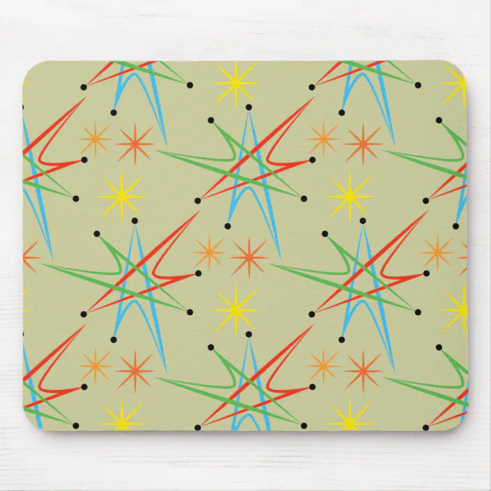 Atomic Starburst Retro Multicolored Pattern Mouse Pad Zazzle Com
