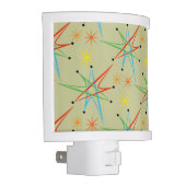 Atomic Starburst Retro Multicolored Pattern Night Light (Right)