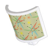 Atomic Starburst Retro Multicolored Pattern Night Light (Angled)