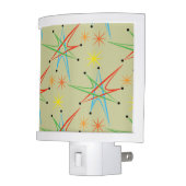 Atomic Starburst Retro Multicolored Pattern Night Light (Left)