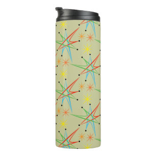 Atomic Starburst Retro Multicolored Pattern Thermal Tumbler