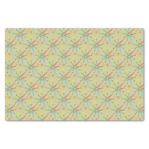 Atomic Starburst Retro Multicolored Pattern Tissue Paper