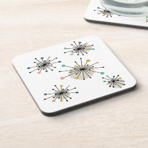 Atomic Starbursts 1950s Mid Century Beverage Coaster