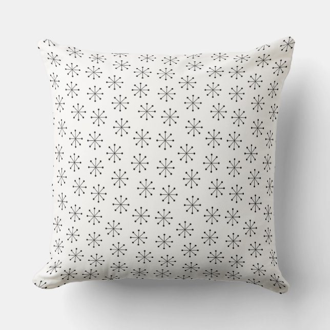 Atomic Starbursts | Mid-Century Modern Throw Pillow (Front)