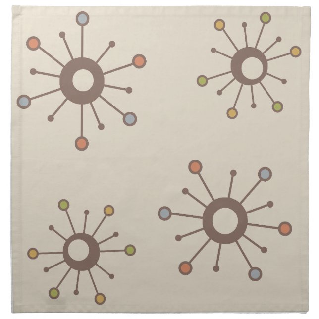 Atomic Starbursts Nature Earth Tones Cloth Napkin (Front)